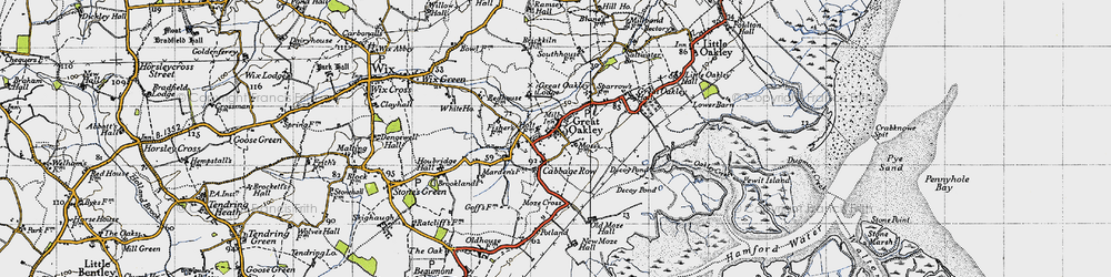 Old map of Great Oakley in 1946