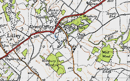 Old map of Westbury Wood in 1946