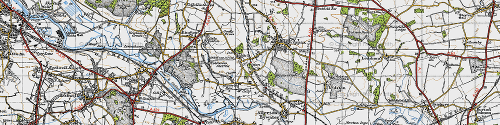 Old map of Great Preston in 1947