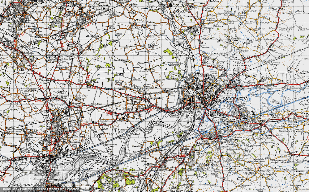 Old Map of Great Sankey, 1947 in 1947