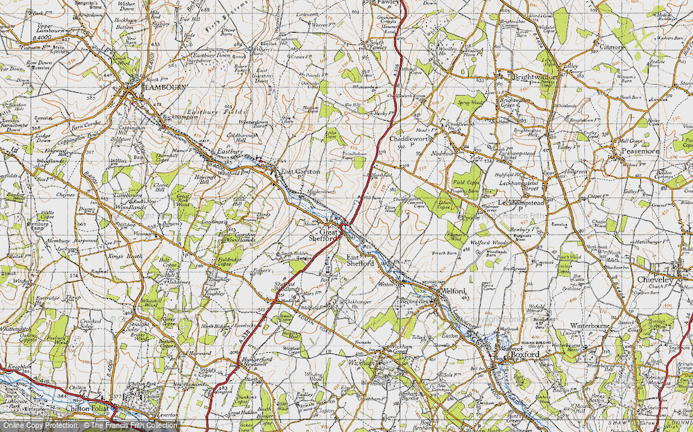 Old Map of Great Shefford, 1947 in 1947