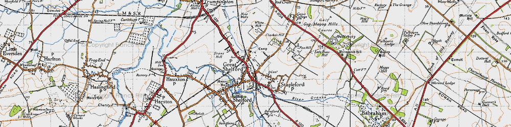 Old map of Great Shelford in 1946