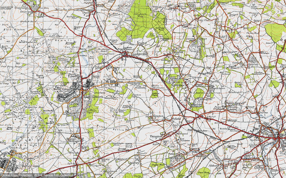 Old Map of Great Shoddesden, 1940 in 1940