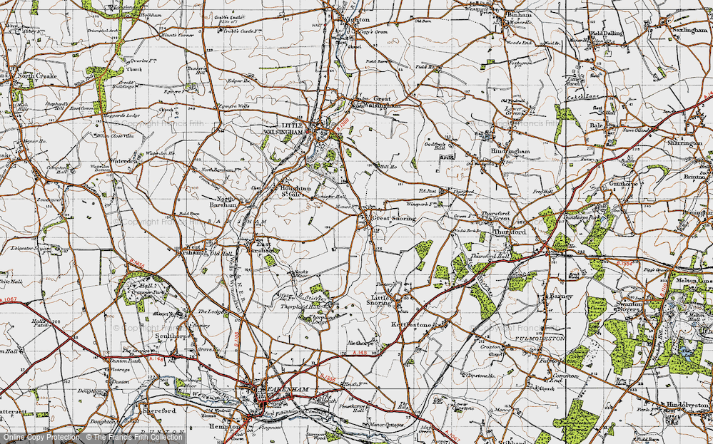 Old Map of Great Snoring, 1946 in 1946