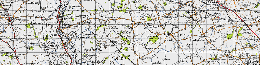 Old map of Great Stainton in 1947