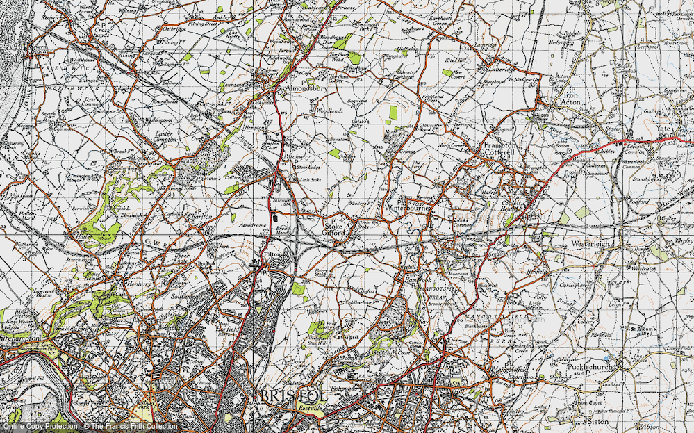 Old Map of Historic Map covering Bristol Parkway Sta in 1946
