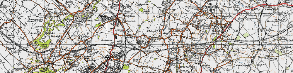 Old map of Great Stoke in 1946