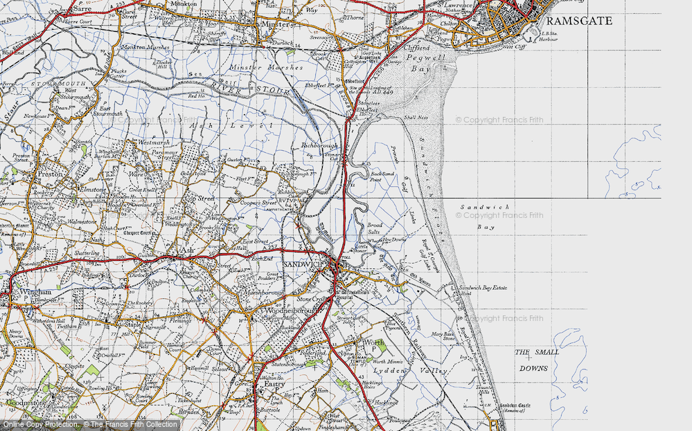 Old Map of Great Stonar, 1947 in 1947