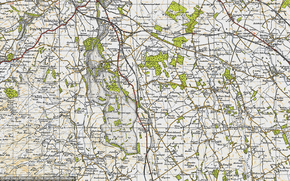 Old Map of Great Strickland, 1947 in 1947
