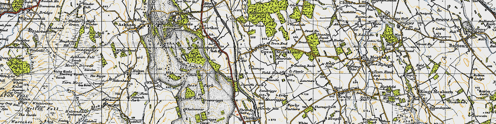 Old map of Great Strickland in 1947