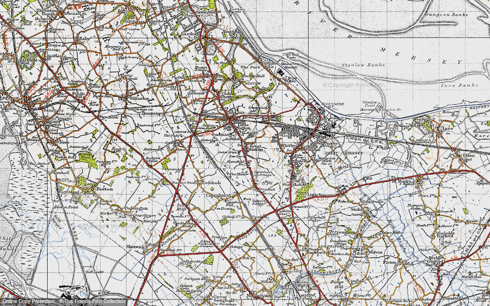 Old Map of Great Sutton, 1947 in 1947