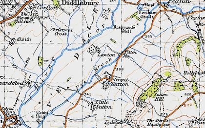 Old map of Great Sutton in 1947