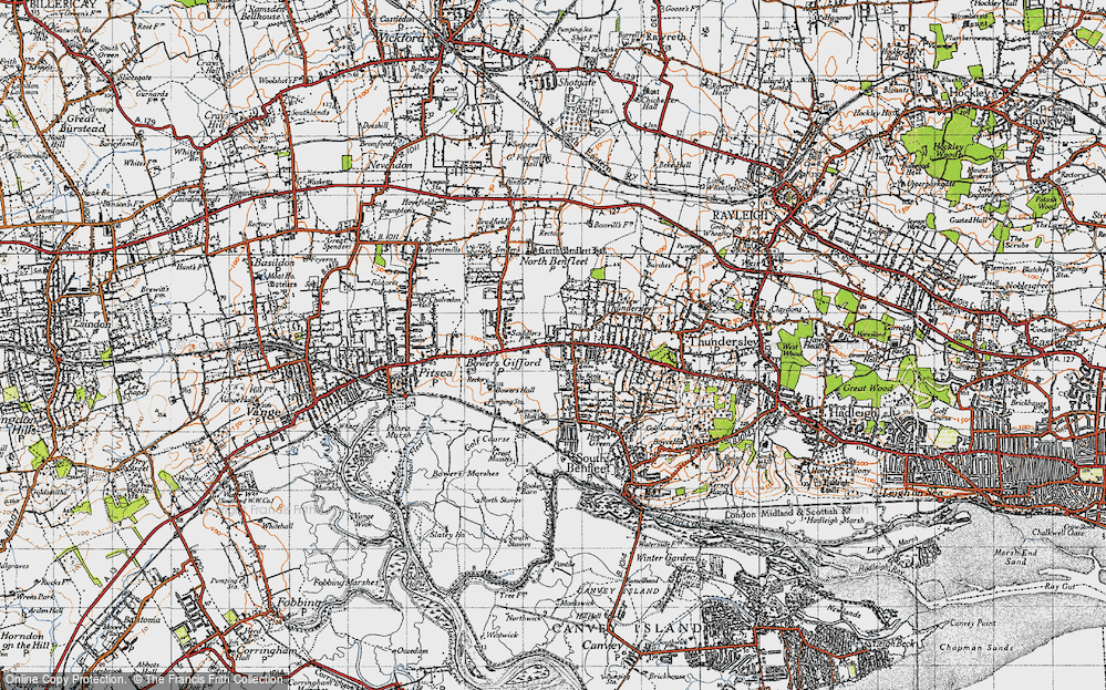 Old Map of Great Tarpots, 1945 in 1945