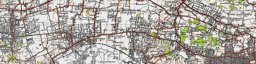 Old map of Great Tarpots in 1945
