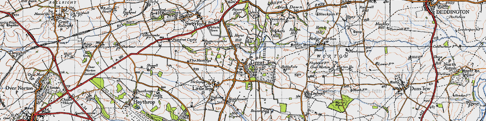 Old map of Great Tew Park in 1946
