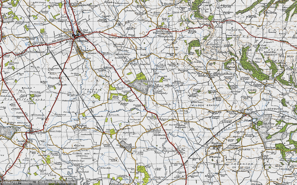 Old Map of Great Thirkleby, 1947 in 1947