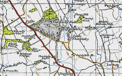 Old map of Great Thirkleby in 1947