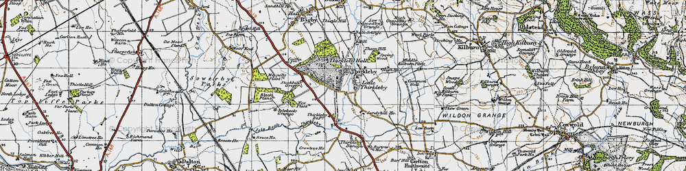 Old map of Balk Grange in 1947
