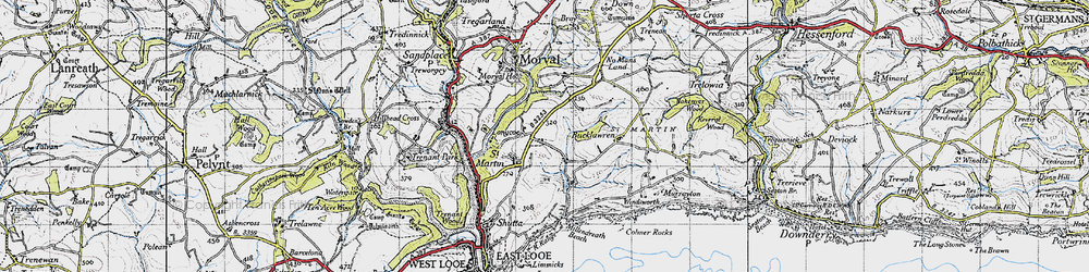 Old map of Great Tree in 1946
