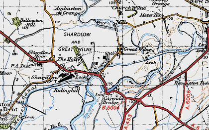 Old map of Great Wilne in 1946