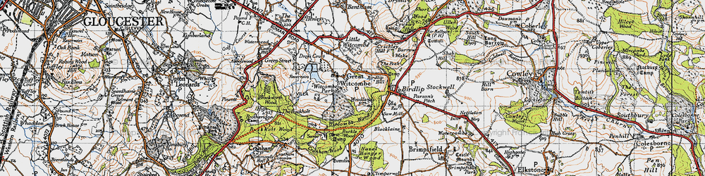 Old map of Witcombe Wood in 1946