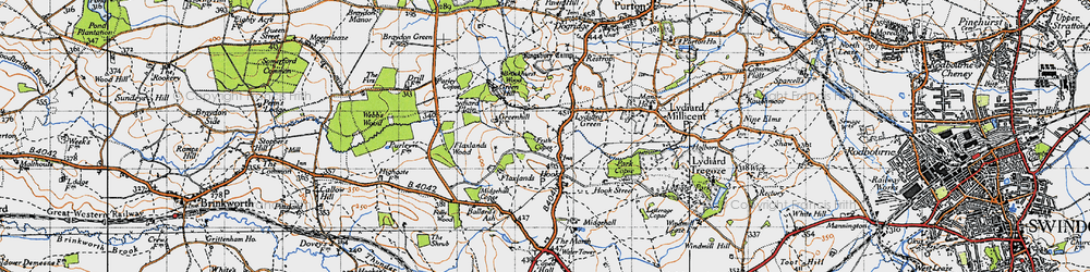 Old map of Greatfield in 1947