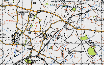 Old map of Greatworth in 1946