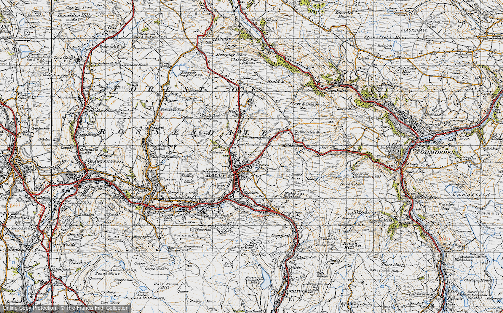 Old Map of Greave, 1947 in 1947