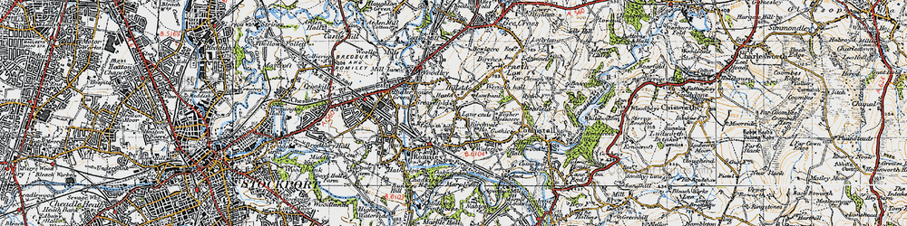 Old map of Greave in 1947