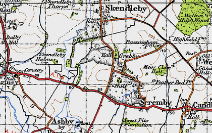Old map of Grebby in 1946