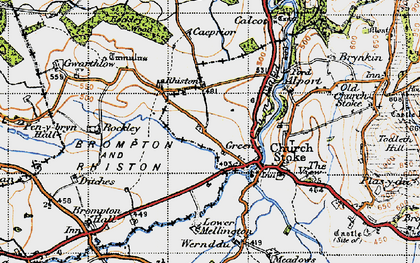 Old map of Green in 1947