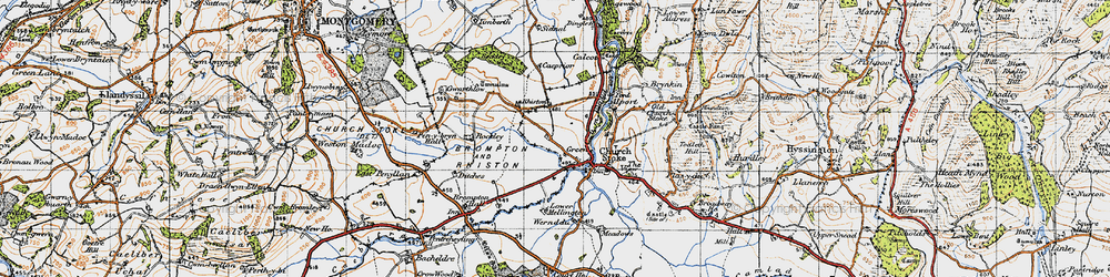 Old map of Green in 1947