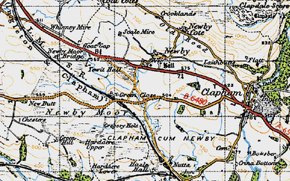 Old map of Newby Moor in 1947