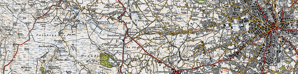 Old map of Green Clough in 1947