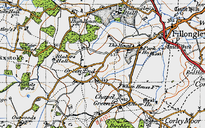 Old map of Fillongley Hall in 1946