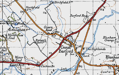 Old map of Barford Bridge in 1946