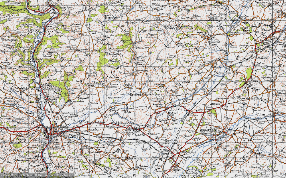 Old Map of Historic Map covering Wood in 1946