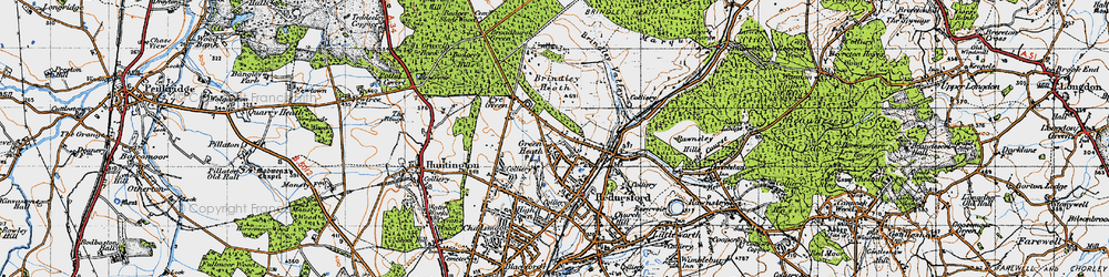 Old map of Green Heath in 1946