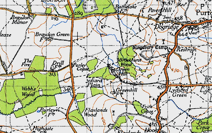 Old map of Brockhurst Wood in 1947