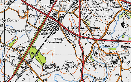Old map of Green Lane in 1946