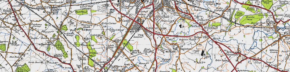 Old map of Green Lane in 1946