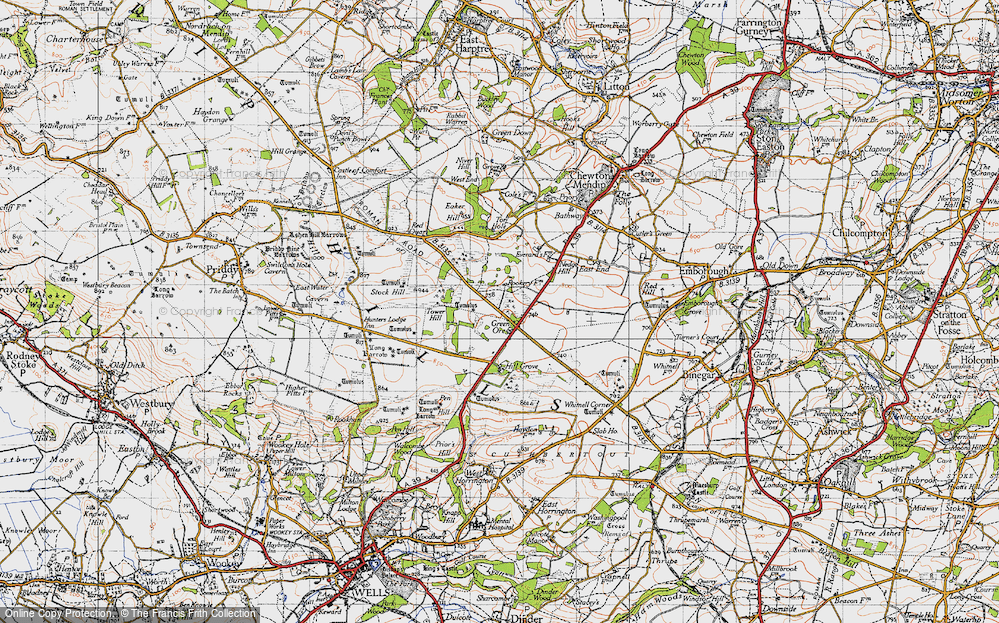 Old Map of Green Ore, 1946 in 1946