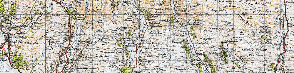 Old map of Birk Rigg in 1947