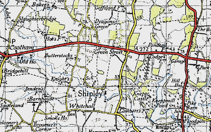 Old map of Green Street in 1940