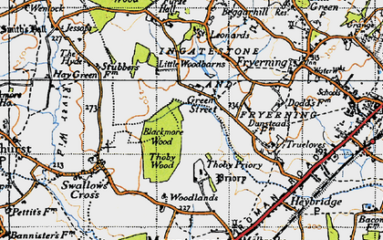 Old map of Woodlands Farmhouse in 1946