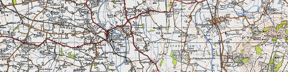 Old map of Green Street in 1947