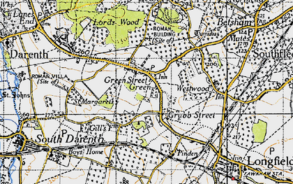 Old map of Green Street Green in 1946