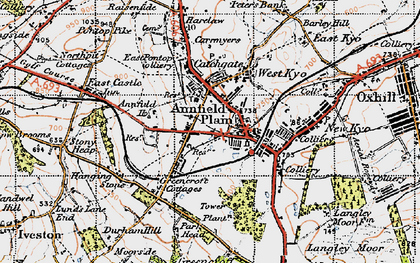 Old map of Greencroft in 1947