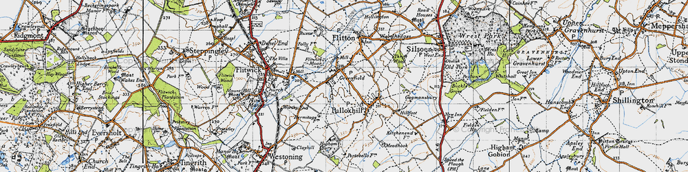 Old map of Greenfield in 1946