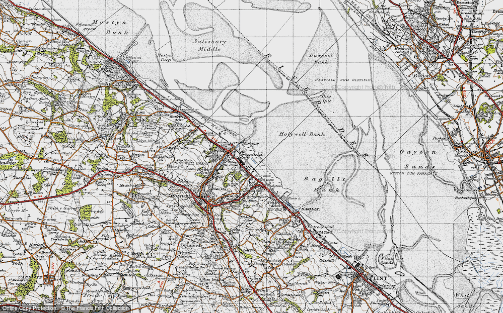 Old Map of Greenfield, 1947 in 1947